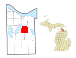 Location within Cheboygan County