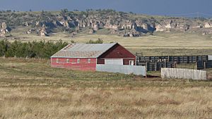 C. C. Hampton homestead machine shed from NW 2