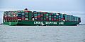 CSCL Globe arriving at Felixstowe, United Kingdom