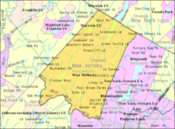 Census Bureau map of West Milford, New Jersey