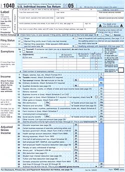 Form 1040, 2005