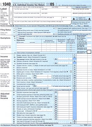 Form 1040, 2005