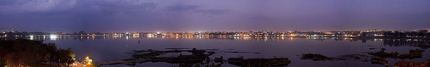 Kolhapur at night from Rankala