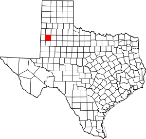 Map of Texas highlighting Hockley County