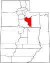 State map highlighting Wasatch County