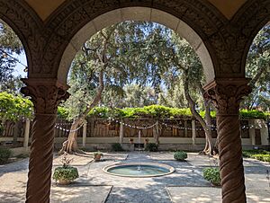 Margaret Fowler Garden courtyard from north arcade