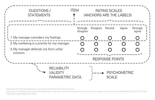 Multi-item psychometric scale