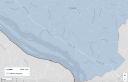 map of southern portion of Travilah CDP