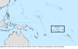 Map of the change to the United States in the Pacific Ocean on September 8, 1983