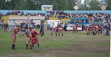 Wrestling competition in Tos Bulak