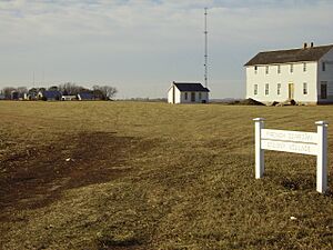 Icarian Colony sign and buildings