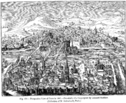 Perspective View of Paris in 1607 Fac simile of a Copper plate by Leonard Gaultier Collection of M Guenebault Paris