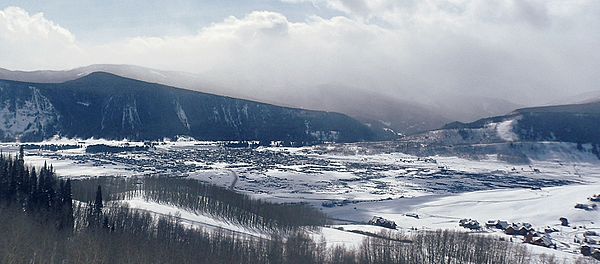 Town of Crested Butte from ski resort chairlift