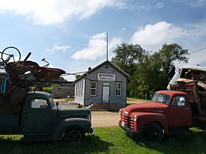 The town hall was once a one-room school originally built in 1875. (August 2016)