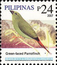 Erythrura viridifacies 2007 stamp of the Philippines