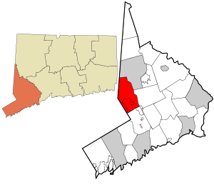 Location in Fairfield County and the state of Connecticut.