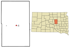 Location in Hand County and the state of South Dakota