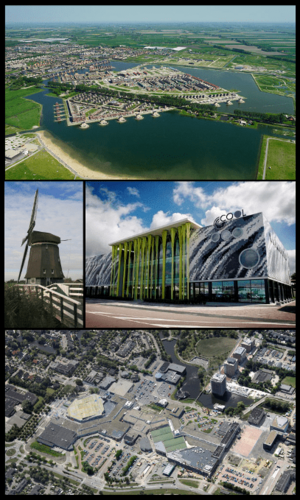 Images from top, left to right: Stad van de Zon, Veenhuizer windmill, Cool theatre, shopping centre Middenwaard.