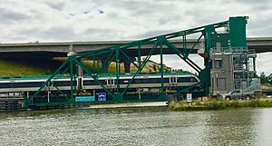 SMART Train crossing the drawbridge