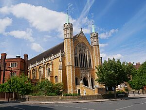 Saint Benedict's Church, Ealing Abbey (View from South - 01).jpg