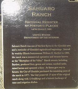 Z-G-Sahuaro Ranch NRHP Marker