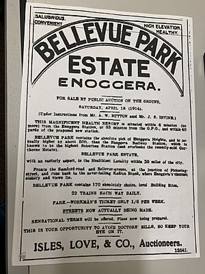 Bellevue Park Estate advertisement, 1914