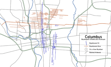 Columbus Numbered Streets and Avenues