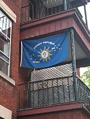 Conch Republic flag on balcony