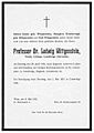 Death notice Ludwig Wittgenstein