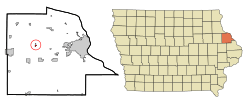 Location of Bankston, Iowa