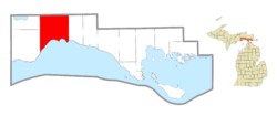 Location within Mackinac County