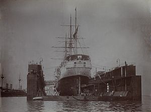 Havana's Floating Dock and the Alfonso XII (1898)