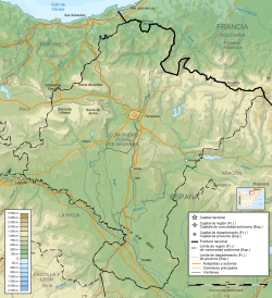 Mapa físico de Navarra