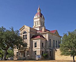 The Bandera County Courthouse in Bandera. The building was added to the National Register of Historic Places on October 31, 1979.