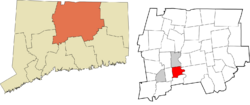 Wethersfield's location within the Capitol Planning Region and the state of Connecticut