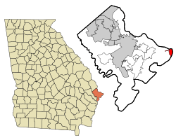 Location in Chatham County and the state of Georgia