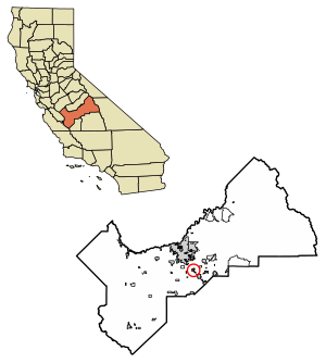 Location of Fowler in Fresno County, California.