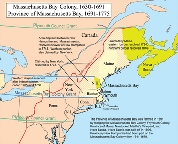 Map depicting the colonial claims related to the province