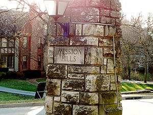 City Sign at corner of 56th Street and State Line Road