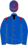 Royal blue, red epaulets, striped cap