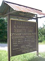 PARQUE NACIONAL JEANNETTE KAWAS SIGN