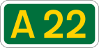 A22 road shield