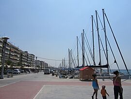 View to Volos' promenade and port