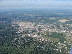 An aerial view of Moraine