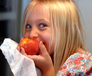 Eating a Georgia peach