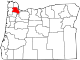 State map highlighting Washington County