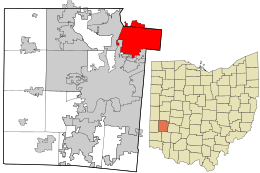 Location in Montgomery County and the state of Ohio.