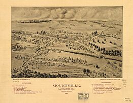 historical birds-eye-view map of Mountville, PA