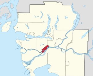 Location of New Westminster in Metro Vancouver