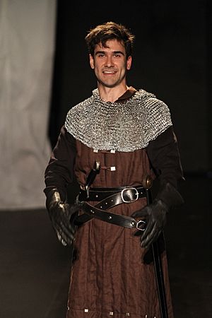 Philip the Bastard (Aslam Husain) in King John, Bard on the Beach 2012. Photo David Blue (7646841542)